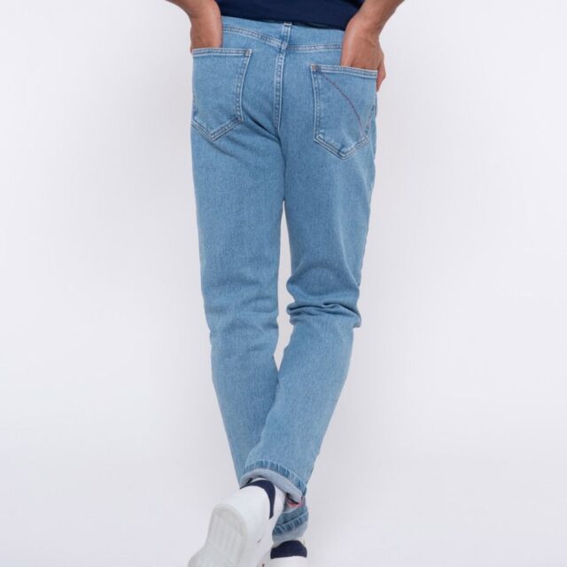 1083 - JEANS AJUSTE 103N DELAVE coton bio superdenimflex indigo clair Homme