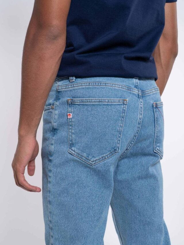 1083 - JEANS AJUSTE 103N DELAVE coton bio superdenimflex indigo clair Homme