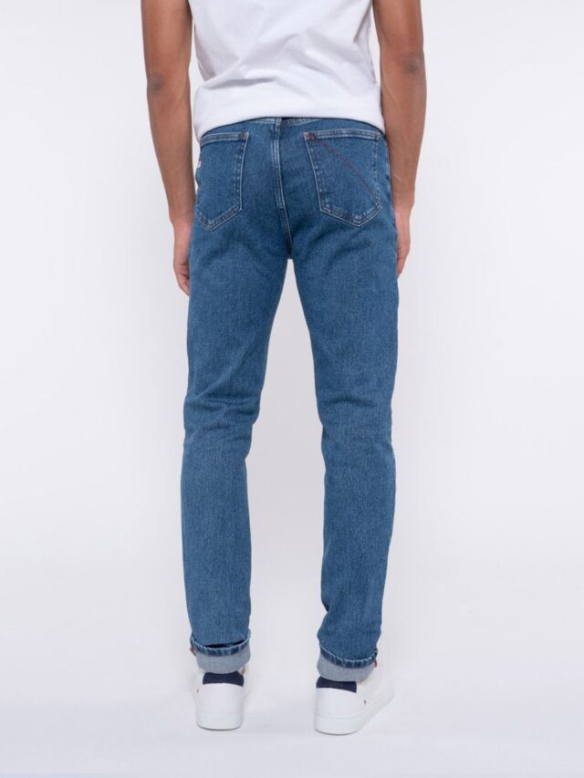 1083 - JEANS AJUSTE 103N DELAVE coton bio superdenim flex indigo ocean Homme