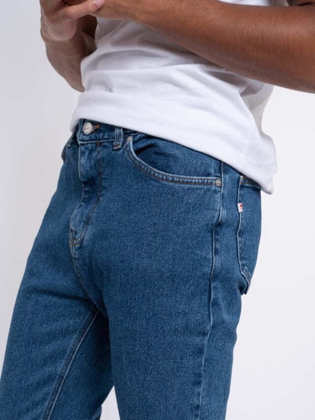 1083 - JEANS AJUSTE 103N DELAVE coton bio superdenim flex indigo ocean Homme