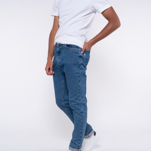 1083 - JEANS AJUSTE 103N DELAVE coton bio superdenim flex indigo ocean Homme