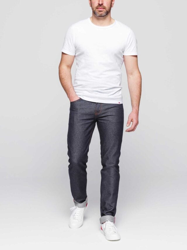 1083 - JEANS AJUSTE 103N  100 % coton bio bleu