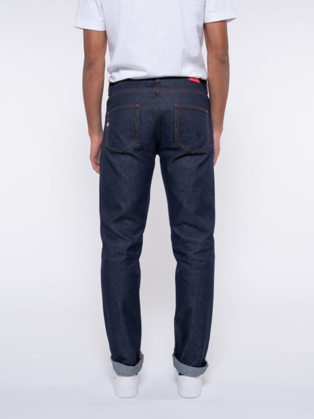 1083 - JEANS SELVEDGE AJUSTE 103N coton bio indigo brut Homme