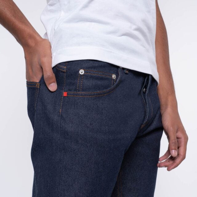 1083 - JEANS SELVEDGE AJUSTE 103N coton bio indigo brut Homme