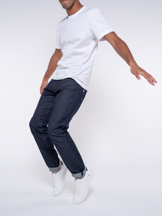 1083 - JEANS SELVEDGE AJUSTE 103N coton bio indigo brut Homme