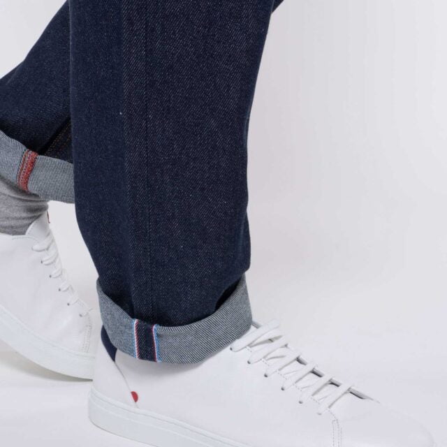 1083 - JEANS SELVEDGE AJUSTE 103N coton bio indigo brut Homme