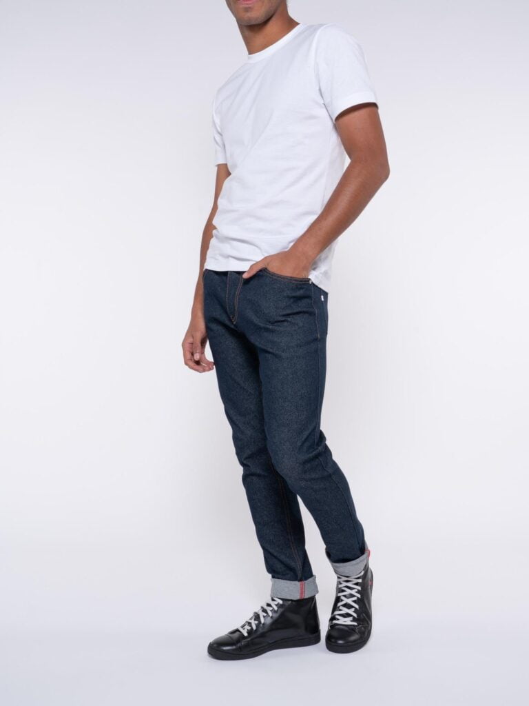 1083 - JEANS SLIM 104N FUSELE coton bio filidenim flex bleu Homme