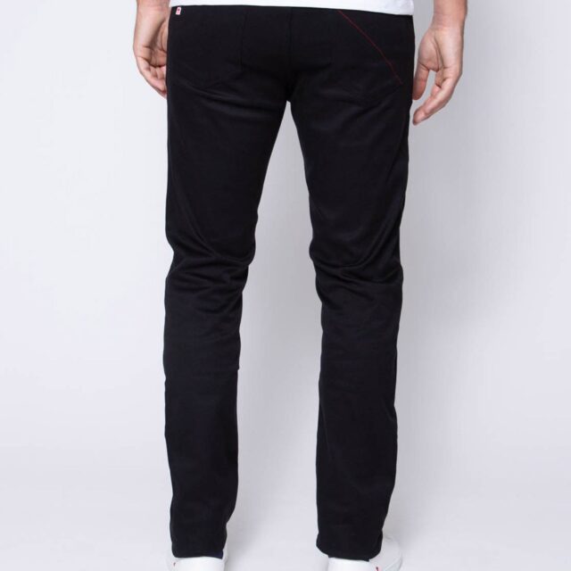 1083 - JEANS SLIM 104N FUSELE coton bio microdenim doubleflex uni noir Homme