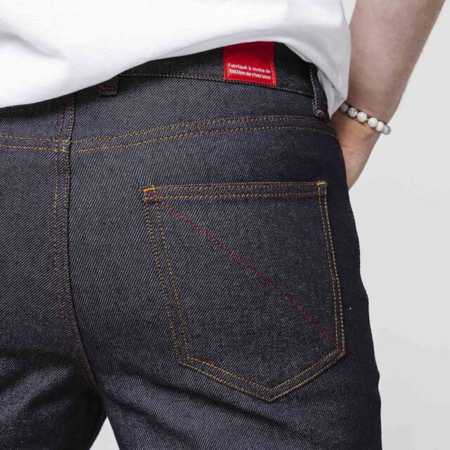 1083 - JEANS GRANDE TAILLE AJUSTE 105N coton bio superdenim flex indigo brut Homme