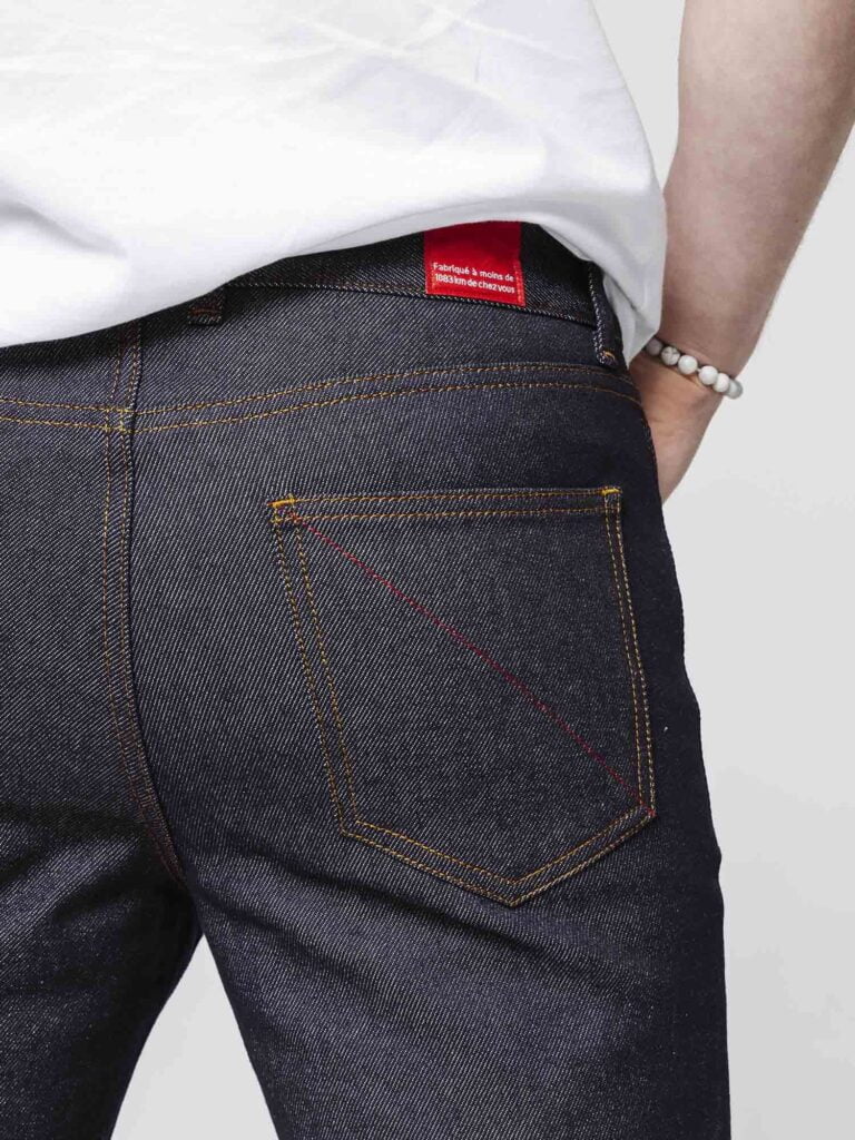 1083 - JEANS GRANDE TAILLE AJUSTE 105N coton bio superdenim flex indigo brut Homme