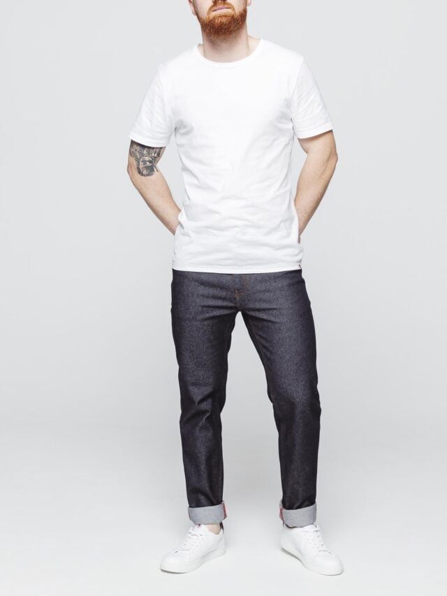 1083 - JEANS GRANDE TAILLE AJUSTE 105N coton bio superdenim flex indigo brut Homme