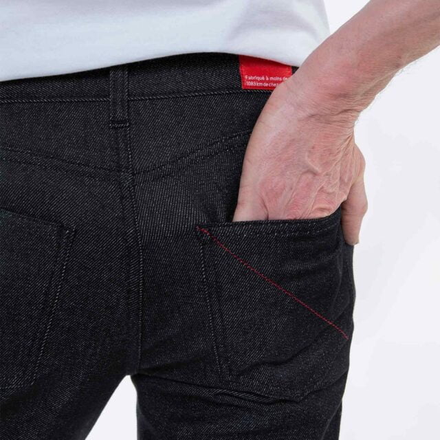 1083 - JEANS AJUSTE 105N ATHLETIQUE coton bio superdenim flex noir brut