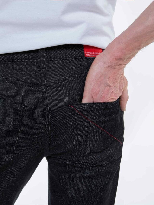 1083 - JEANS AJUSTE 105N ATHLETIQUE coton bio superdenim flex noir brut