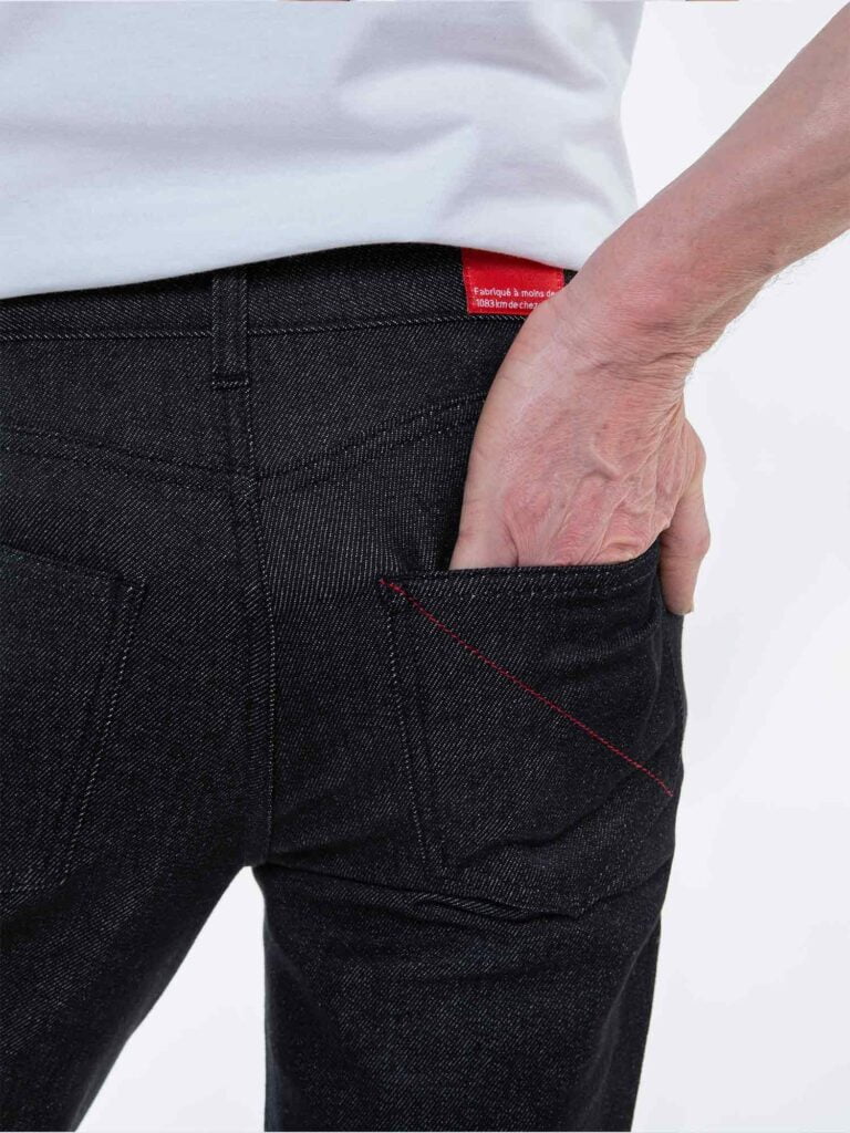 1083 - JEANS AJUSTE 105N ATHLETIQUE coton bio superdenim flex noir brut