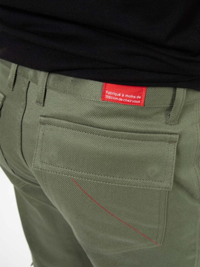 1083 - CARGO DROIT 111N coton bio denimoriginal uni kaki Homme