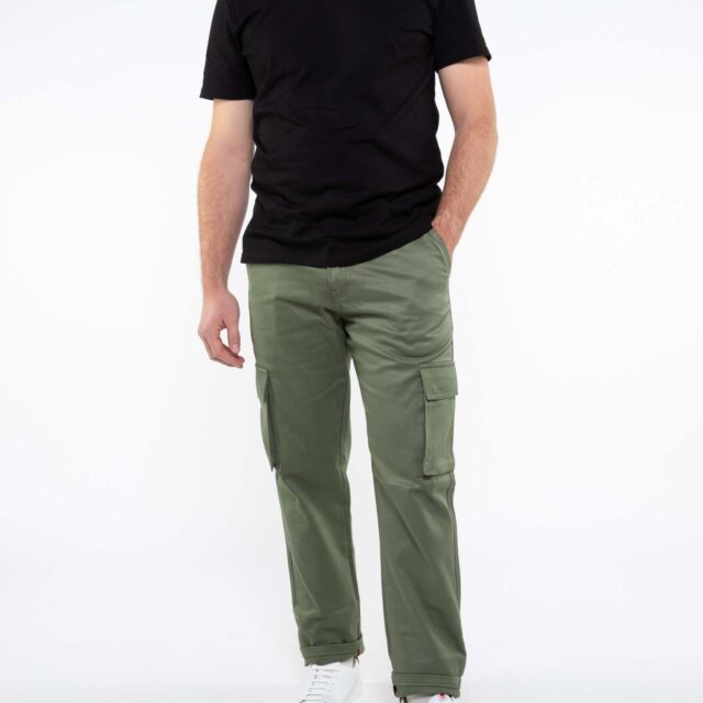 1083 - CARGO DROIT 111N coton bio denimoriginal uni kaki Homme