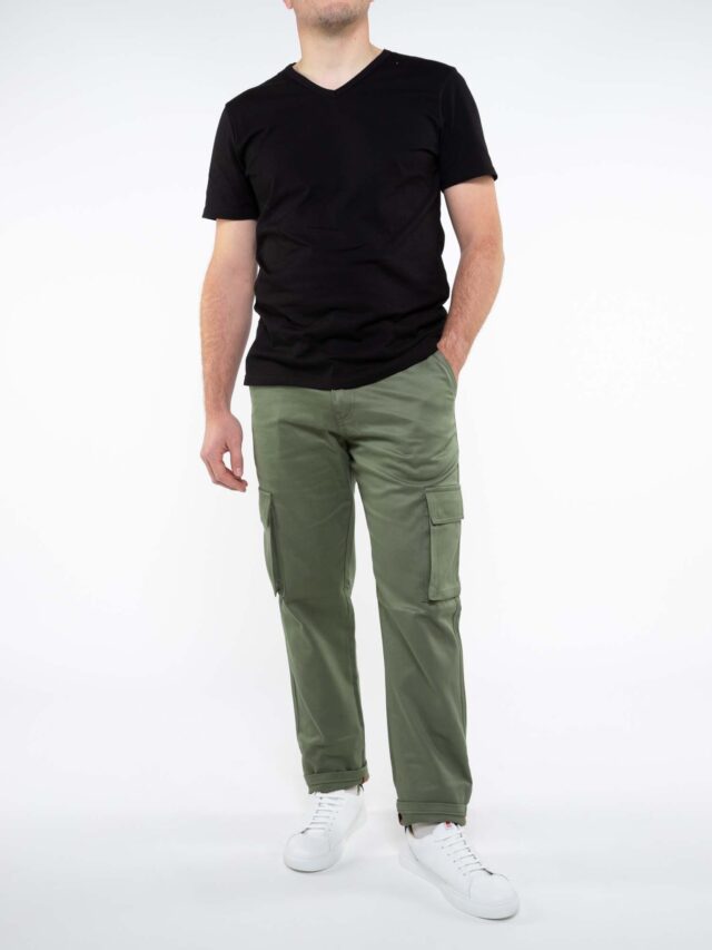 1083 - CARGO DROIT 111N coton bio denimoriginal uni kaki Homme