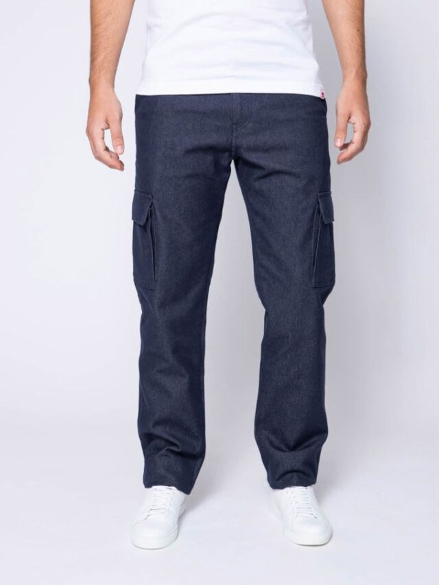 1083 - CARGO DROIT 111N coton bio superdenim bleu Homme