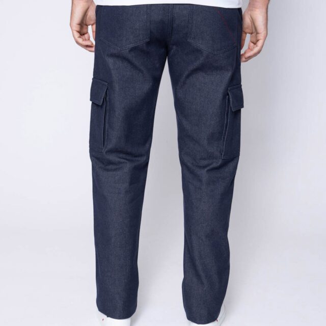 1083 - CARGO DROIT 111N coton bio superdenim bleu Homme