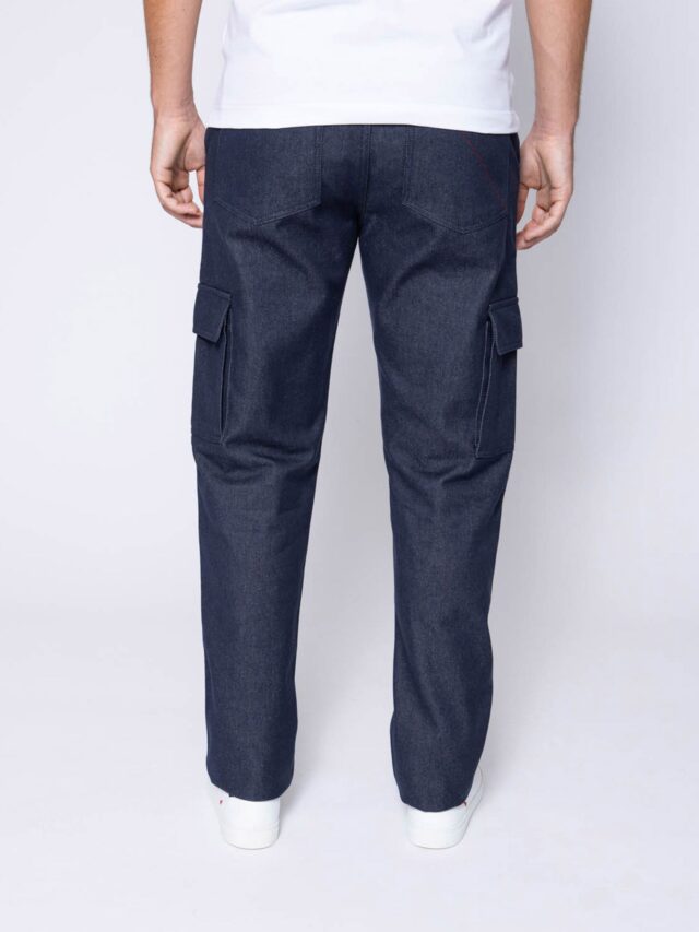1083 - CARGO DROIT 111N coton bio superdenim bleu Homme