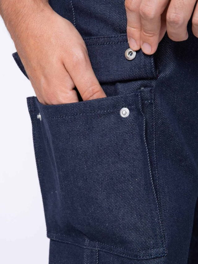 1083 - CARGO DROIT 111N coton bio superdenim bleu Homme