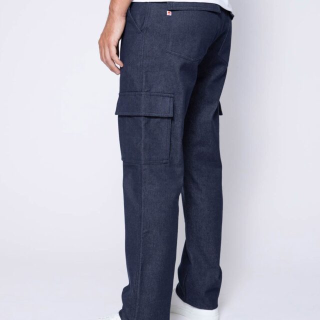 1083 - CARGO DROIT 111N coton bio superdenim bleu Homme