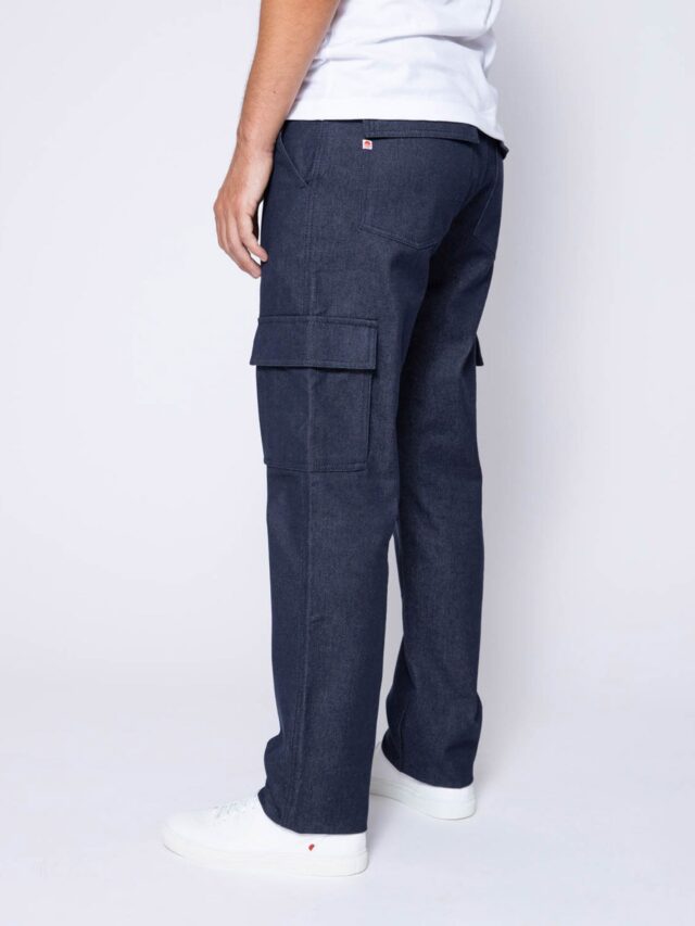 1083 - CARGO DROIT 111N coton bio superdenim bleu Homme