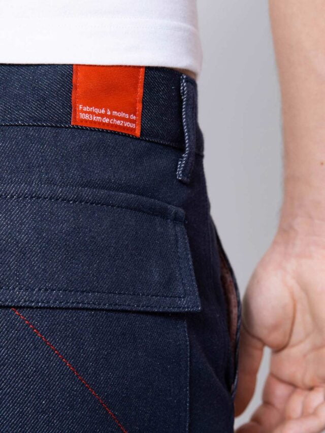 1083 - CARGO DROIT 111N coton bio superdenim bleu Homme