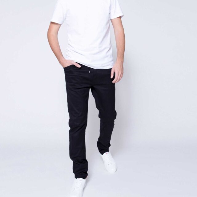 1083 - JOGGJEANS AJUSTE 113N coton bio microdenim doubleflex uni noir