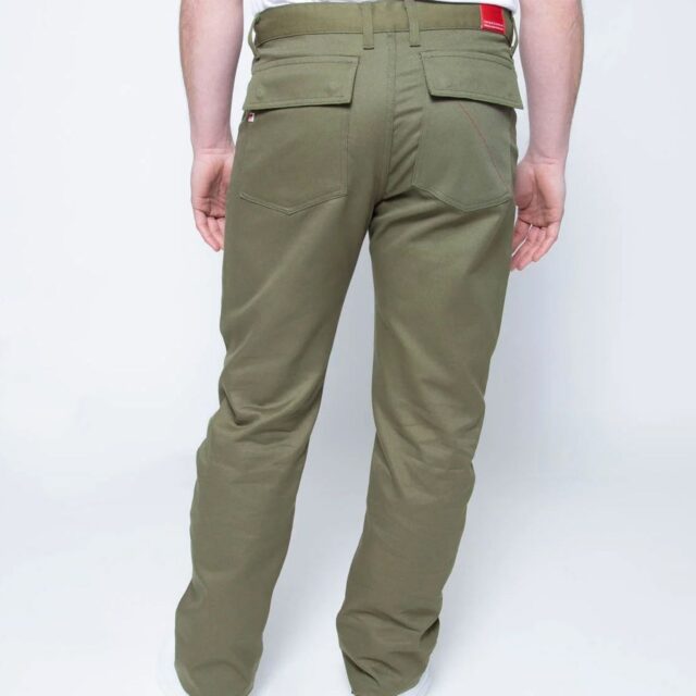 1083 - PANTALON POCHES PLAQUEES 121N DROIT coton bio denimoriginal kaki Homme