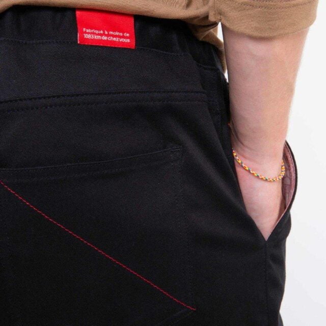 1083 - JOGGJEANS CAROTTE 122N coton bio microdenim doubleflex uni noir