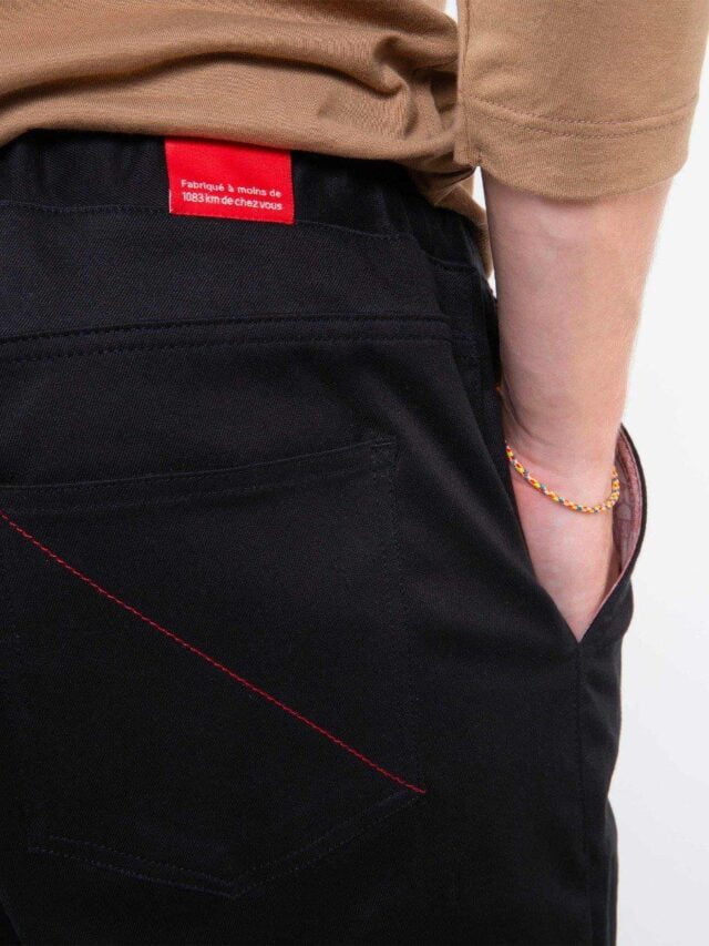 1083 - JOGGJEANS CAROTTE 122N coton bio microdenim doubleflex uni noir