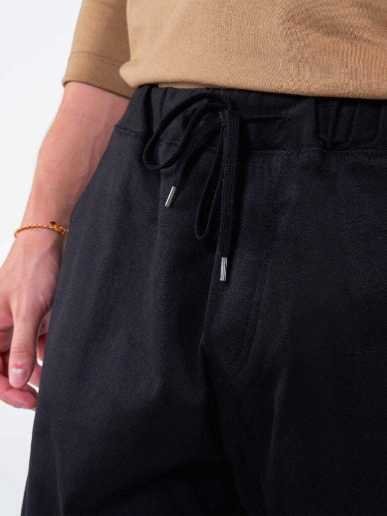 1083 - JOGGJEANS CAROTTE 122N coton bio microdenim doubleflex uni noir