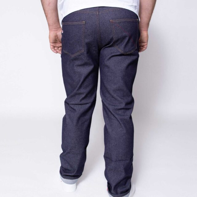 1083 - JEANS DROIT 141N O' coton bio superdenim flex indigo brut Homme
