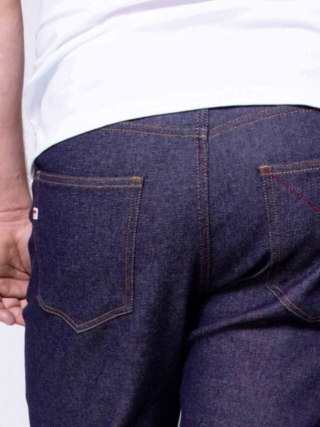 1083 - JEANS DROIT 141N O' coton bio superdenim flex indigo brut Homme