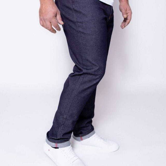 1083 - JEANS DROIT 141N O' coton bio superdenim flex indigo brut Homme