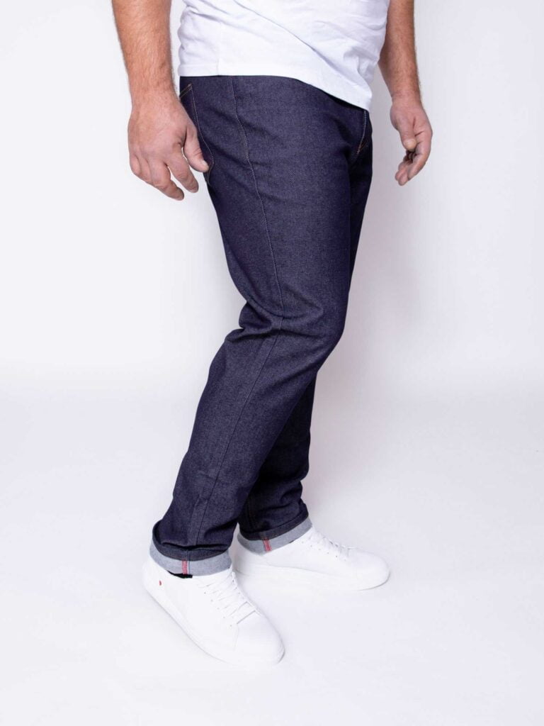 1083 - JEANS DROIT 141N O' coton bio superdenim flex indigo brut Homme