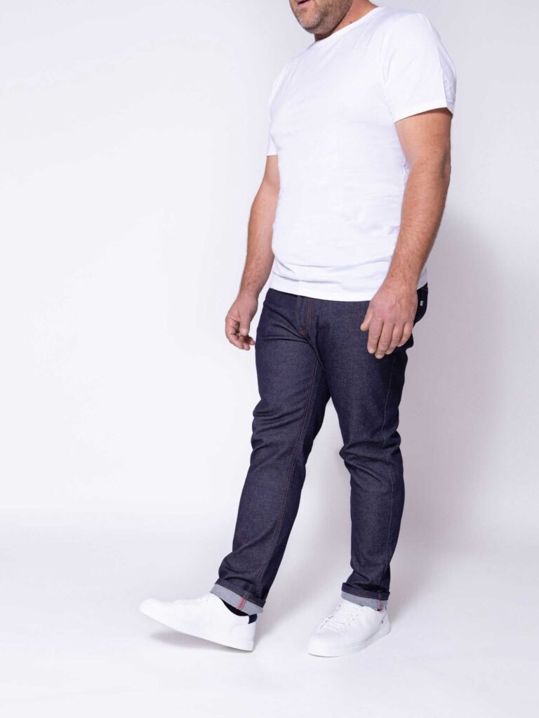 1083 - JEANS AJUSTE 143N O' coton bio superdenim flex indigo brut Homme