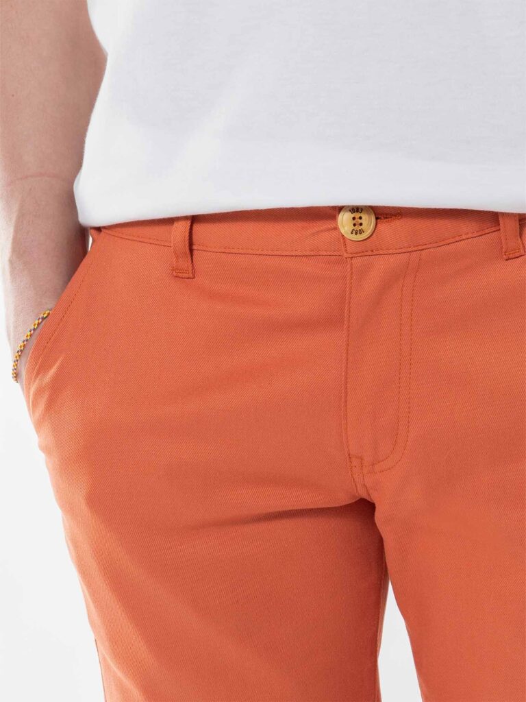 1083 - CHINO AJUSTE 163N coton bio filidenim flex uni brique Homme