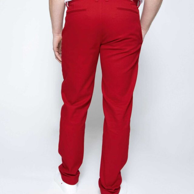 1083 - CHINO AJUSTE 163N coton bio filidenim flex uni carmin Homme