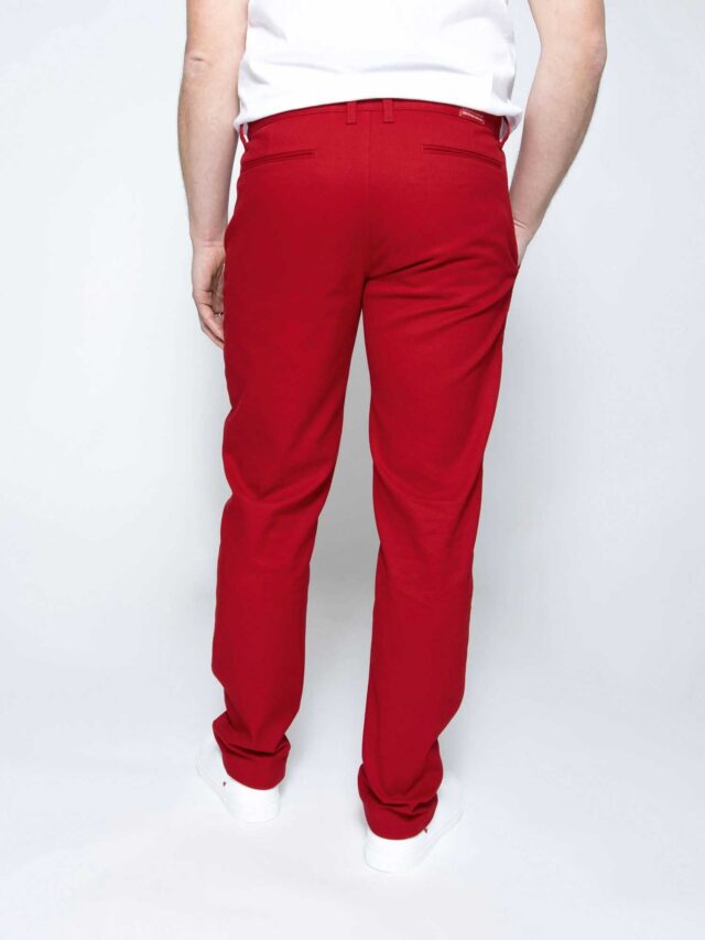 1083 - CHINO AJUSTE 163N coton bio filidenim flex uni carmin Homme