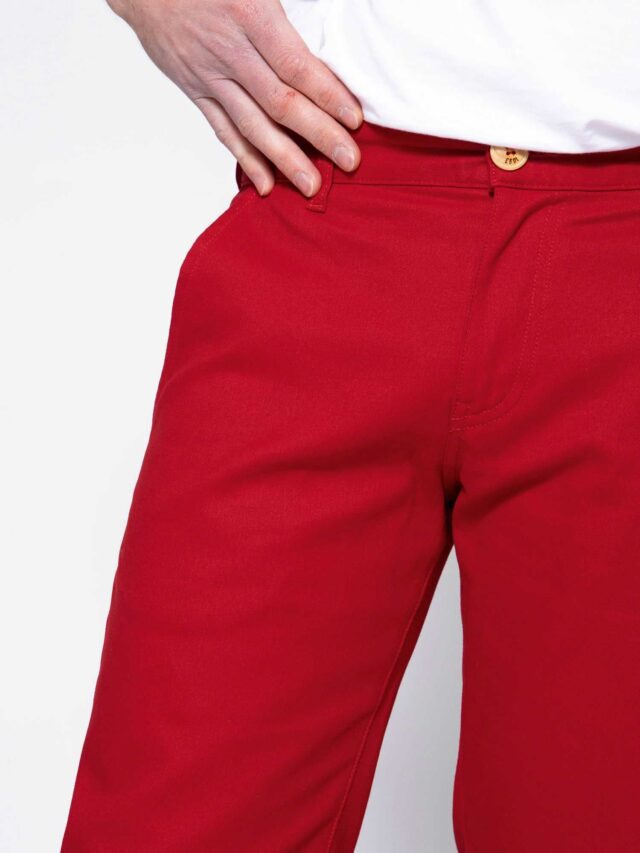 1083 - CHINO AJUSTE 163N coton bio filidenim flex uni carmin Homme