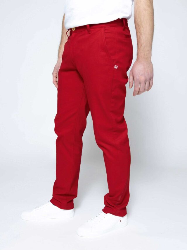 1083 - CHINO AJUSTE 163N coton bio filidenim flex uni carmin Homme