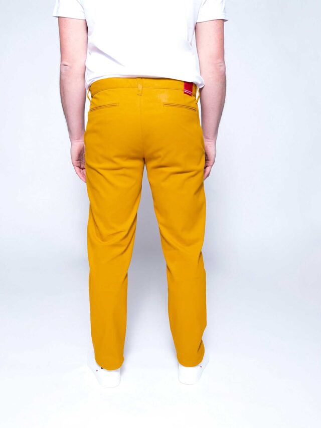 1083 - CHINO AJUSTE 163N coton bio filidenim flex uni moutarde Homme