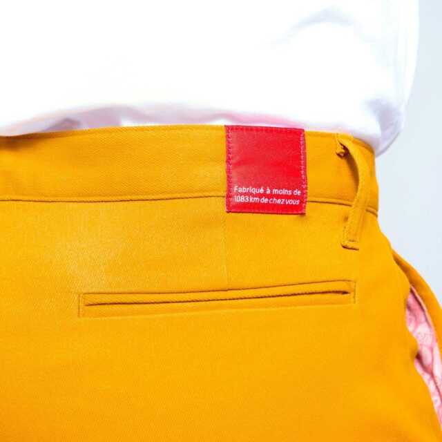 1083 - CHINO AJUSTE 163N coton bio filidenim flex uni moutarde Homme