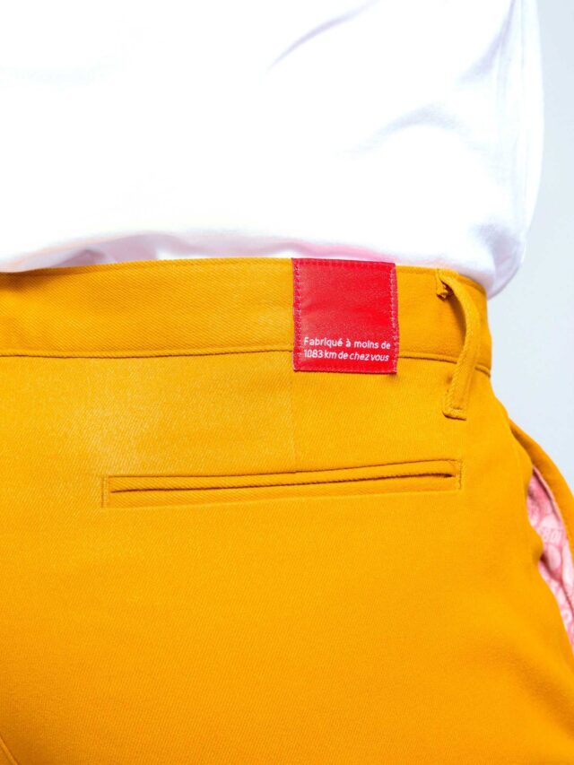 1083 - CHINO AJUSTE 163N coton bio filidenim flex uni moutarde Homme