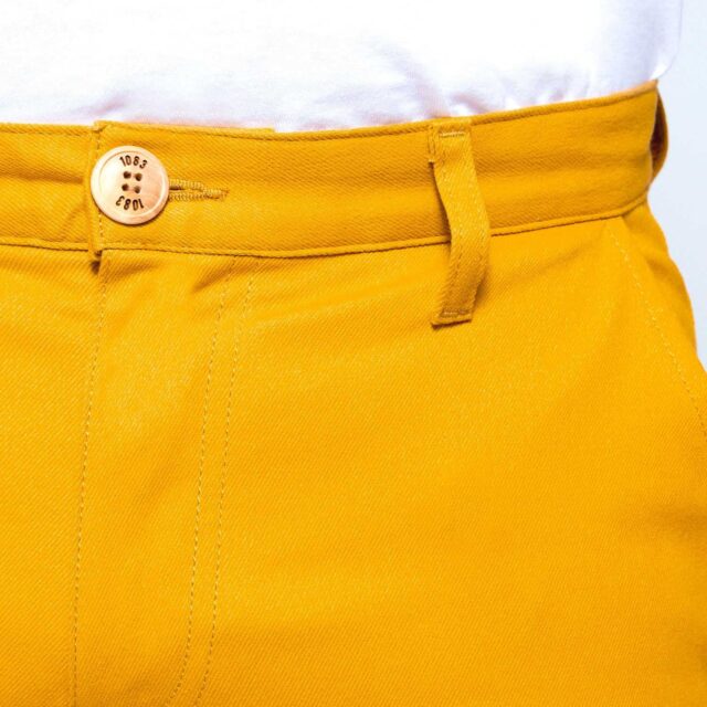 1083 - CHINO AJUSTE 163N coton bio filidenim flex uni moutarde Homme