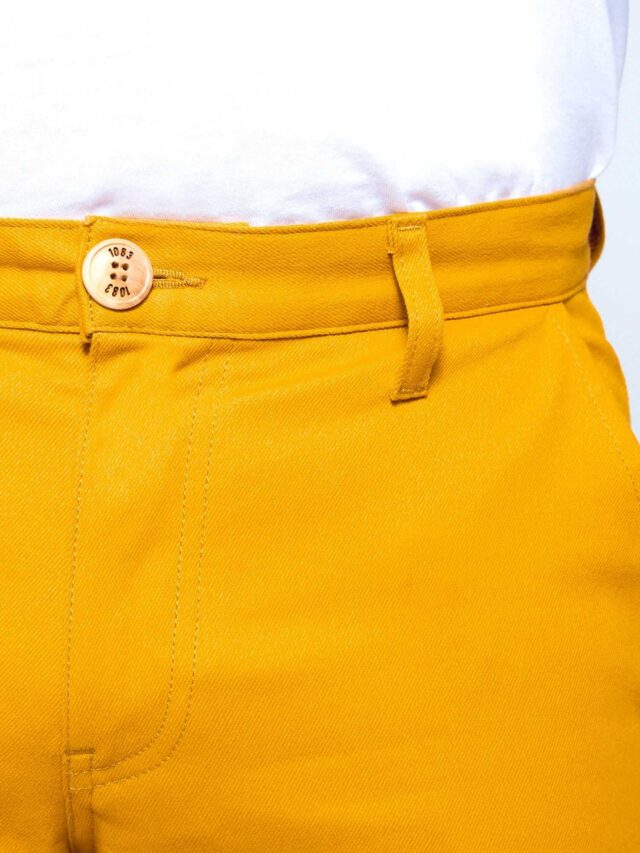 1083 - CHINO AJUSTE 163N coton bio filidenim flex uni moutarde Homme