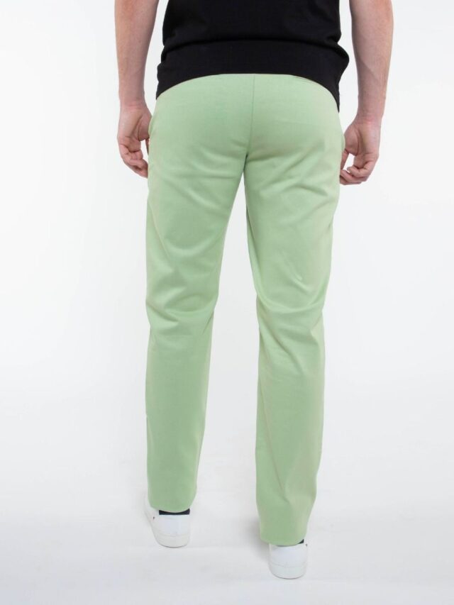 1083 - CHINO AJUSTE 163N coton bio filidenim flex uni vert amande Homme