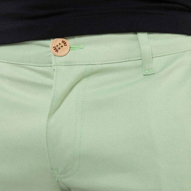 1083 - CHINO AJUSTE 163N coton bio filidenim flex uni vert amande Homme